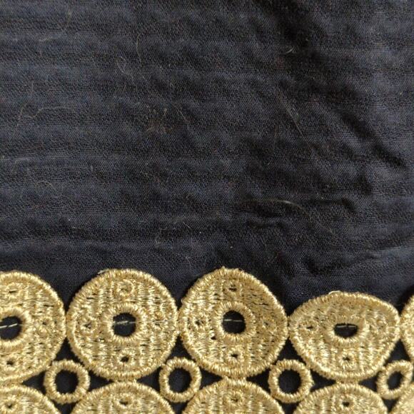 Lilly Pulitzer Annabelle Shift Dress Navy Blue Gold Trim Halter Neck Mini 4 - Picture 3 of 10